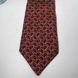 Polo by Ralph Lauren Vintage Paisley Tie Red, Navy Blue & Tan‎ Paisleys
